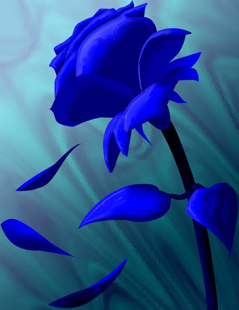 Dibujo de una rosa azul