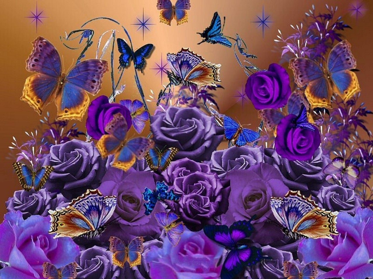 Foto artística de rosas púrpuras