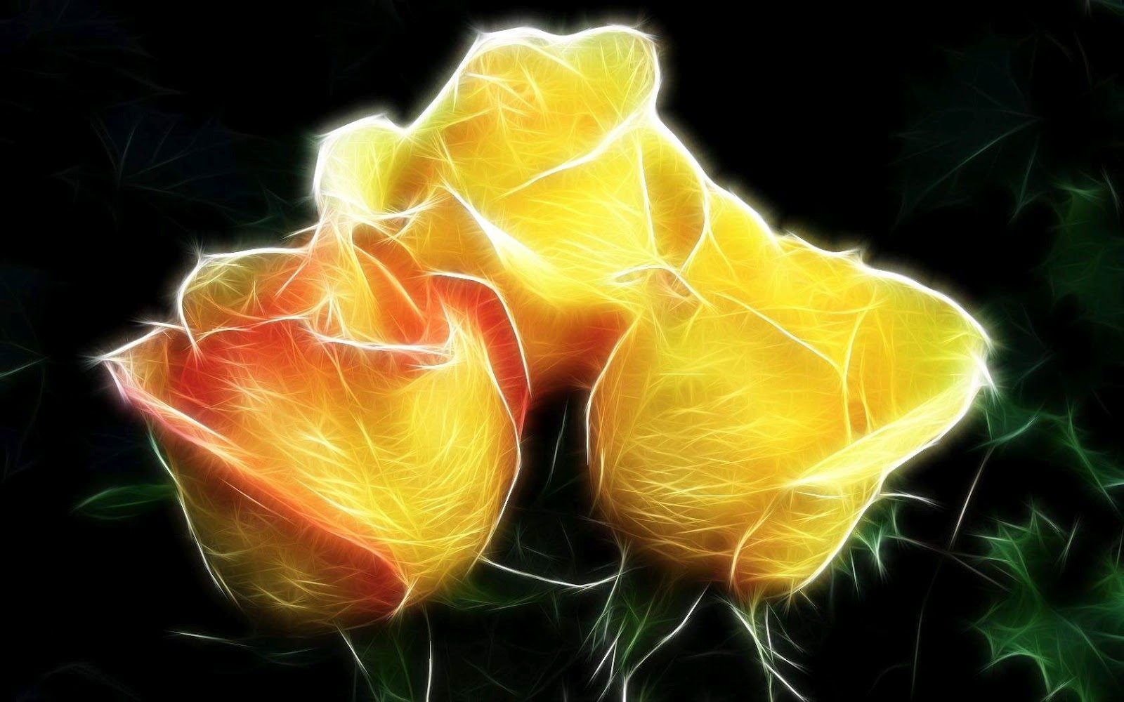 Rosas amarillas 3D